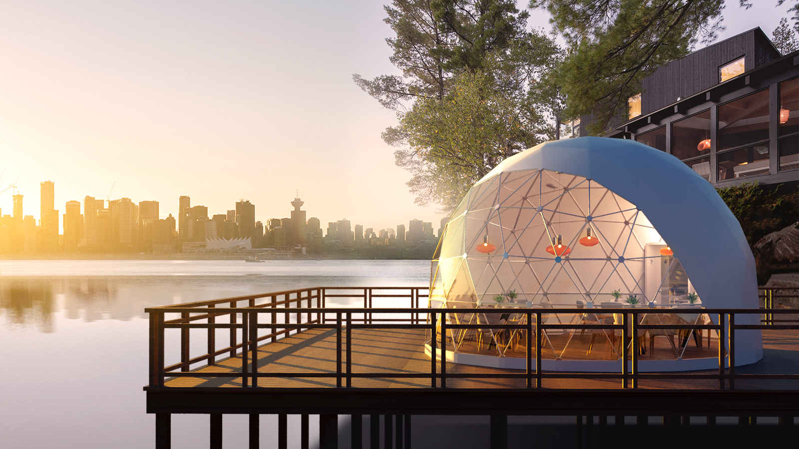 Сферический шатер для летнего кафе